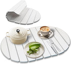 Large Stone Dish Drying Mats for Kitchen Counter,Quick Dry Stone Dishes Mats, Non-Slip Diatomaceous Earth Drying Mat for Multi - Purpose, Match Any Countertop (White, 23.6" x 15.4" )