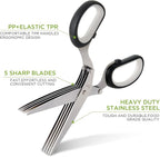 ShangTianFeng salad scissors, HerbScissors with 5 Blades and Cover,Kitchen 5 Stainless Steel Blade Herb Cutting Shears Scissors, ShreddingScissors for Paper,Food Salad Herb Cilantro Cutter Mincer