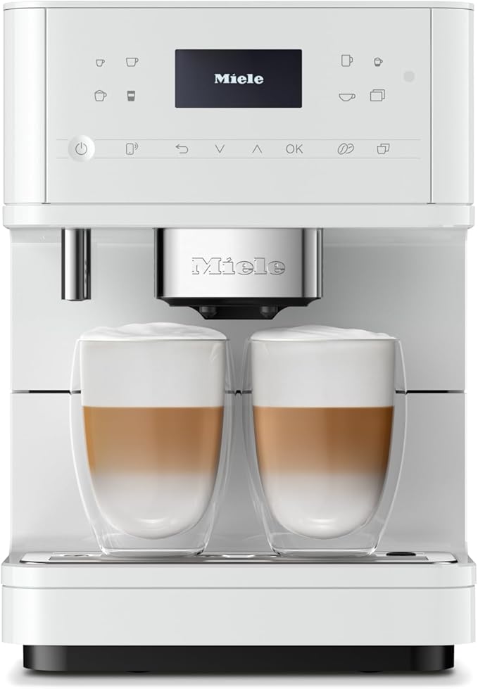Miele CM 6160 MilkPerfection Automatic Coffee Machine - OneTouch for Two, AromaticSystem, 4 individual profiles, DoubleShot, WiFi-compatible, LED lighting, easy cleaning, in Lotus White