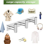 Wall Mounted Coat Rack-3 Hooks, Heavy Duty Stainless Steel Hook Rail for Towel Coat Hat Purse Bag Jacket, Towel Hooks for Entryway Bathroom Kitchen (Silvery 3 Hooks - 1 Pack)