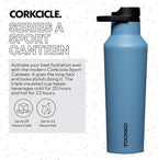 Corkcicle Sport Canteen Insulated Tumbler, River, 20 oz – Reusable Water Bottle Keeps Beverages Cold for 25 Hours & Hot 12 Hours – Cupholder Friendly Tumbler with Screw-On Cap