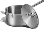 4 QT Saucepan with Lid,3-Ply Stainless Steel Stockpot,Professional Grade Cookware,Induction Compatible