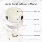 Chafing Dishes for Buffet 2 Pack, 5QT Food Warmers with Maifanite-Coated Pans, Stainless Steel Chafer Set for Parties, Wedding, Birthday, Catering, Church Events