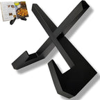 Cookbook Stand for Kitchen, Recipe Book Holder for Kitchen Counter, Wooden Cookbook Holder, Rustic Cook Book Holder Stand - Black