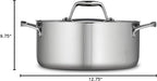 Tramontina Signature Tri-Ply Clad Stainless Steel 5-Quart Dutch Oven Pot with Lid, Induction-Ready, Dishwasher-Safe, NSF-Certified, Made in Brazil