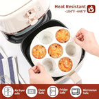 GOKCEN's Silicone Egg Bite Molds [2 Pack] Air Fryer Accessories - Fit Air Fryer 5,6,8 qt Pressure Cooker - Food Freezer Tray - Reusable Storage Container (Round - Confetti)