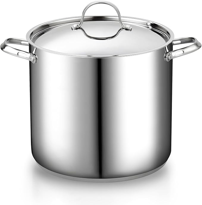 Cooks Standard 18/10 Stainless Steel Stockpot 24-Quart, Classic Deep Cooking Pot Canning Cookware with Stainless Steel Lid, Silver