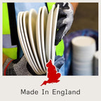 Made In Cookware - Set of 4 - Bread and Butter Plates - White With Black Rim - Porcelain - Crafted in England