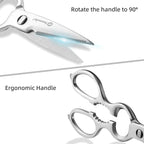 Sunnecko Heavy Duty Kitchen Scissors - Stainless Steel Kitchen Shears, Ultra Sharp Micro Serrated Poultry Shears, Cooking Scissors for Meat, Dishwasher Safe