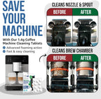 Coffee Machine Cleaner Tablets. 10 x 0.05 oz. Used Every 100 cups. Auto, Bean to Cup & One Touch Machine Cleaning Tablets. Used with Descaling