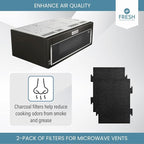 2-Pack Notched Activated Carbon Charcoal Microwave Hood Filters - 9.75" x 7.25" Microwave Hood Filters - Compatible with Whirlpool OTR Models and KitchenAid Models, Made in USA