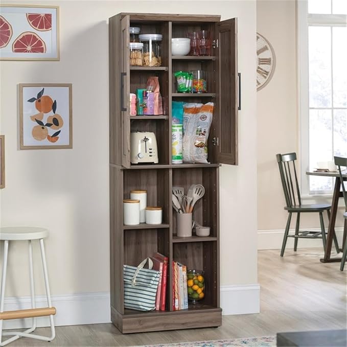 Sauder HomePlus Multi-Room Storage Cabinet with Adjustable Shelves and Door Positioning, Kitchen Laundry Bathroom Pantry Storage Cabinet, in Salt Oak Finish