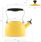 Chantal Tea Kettle, 1.7 QT, Vintage Series, Premium Enamel on Carbon Steel, Whistling, Even Heating & Quick Boil (Canary Yellow)