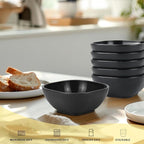 5 oz Soy Sauce Dishes, 6 Pack Wheat Straw Small Dipping Bowls, Sauce Dish, Small Dip Bowls for Side Dishes, Condiment, Appetizer, Snack (Black)