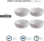 Corona 4 dinnerware Bowls Set |Gray Caoba 12.8 oz - 380cc|service for 4|Ceramic|Hand Painted| Set 4 Bowls|Cerámica (Grey Caoba, 4-Piece | Bowl)