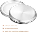 Deedro Stainless Steel Pizza Pan 13½ inch Round Pizza Tray Pizza Baking Sheet, Healthy Pizza Baking Pan Pizza Serving Tray Crisper Pan, Dishwasher Safe, 4 Pack