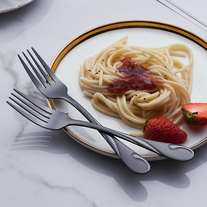 Black Silverware Set for 12, 60-Piece Stainless Steel Flatware Set, Shiny Black Metal Cutlery Set, Include Fork, Knife and Spoon Set, Dishwasher Safe