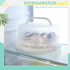 Ohuhu Cake Container, Cake Carrier with Lid and Handle BPA-Free Cake Holder for 10 inch Cake with 2 Handles Cupcake Carrier - Plastic Cover Two Sided Base for Transport Pies Nuts Fruit