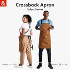 hedley & bennett Crossback Apron - Crossback Chef Apron with Pockets - 100% Cotton Canvas, 8oz - Denver Brown