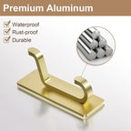 pickpiff 12 Pack Wall Hooks for Coat and Towel: 13LB Adhesive Door Hanger Stick on, Gold