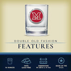 Heritage Pewter Miami of Ohio Double Old Fashion | Double Rocks Glass 14 OZ for Liquor | Expertly Crafted Pewter Glass