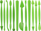 12PCS Sculpting Pen Tool Set Flip Cake Decorating Hand Clay Pottery Craft Casting For Pastry Molding Chocolate Sculpting Dessert Cake Flower Modeling Tools