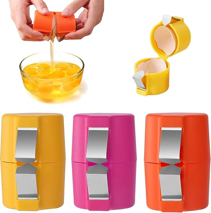 Egg Shell Opener 3PCS Egg Separator Egg Shell Opener for Hard Boiled Eggs Stainless Steel Egg Peeler, Handheld Egg Seperator Tool Kitchen Gadgets