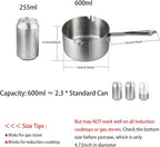 IMEEA Milk Butter Warmer Mini Butter Melting Pot Coffee Maker with Dual Pour Spout 18/10 Tri-Ply Stainless Steel (20oz/600ml)