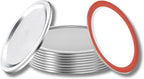 MegaWise Reusable Wide Mouth Canning Lids for Ball, Kerr Jars - Split-Type Metal Mason Jar Lids for Canning - Food Grade Material, 100% Fit & Airtight for Regular Mouth Jars, Silver/85 MM-10 Count