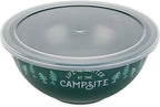 Camco Nesting Bowl Set with Lids - Features Life is Better at The Campsite Design - Camping Dishware Set Includes 4 Durable Melamine Bowls with 4 Plastic Lids - Camping Kitchen Essentials(53451)