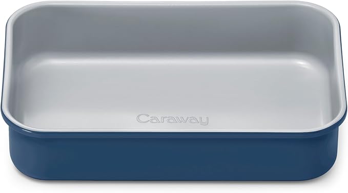 Caraway Nonstick 9” x 6.5” Small Rectangle Baking Pan – Non-Toxic, PTFE & PFOA Free – Aluminized Steel Core – Deep Ceramic Baking Pan for Casseroles, Lasagna & More - Navy