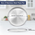 LIANYU 4 Pack Pizza Pan Set, 12 Inch Stainless Steel Pizza Serving Tray for Oven Baking, Nonstick Round Plate, Dishwasher Safe