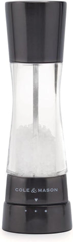 COLE & MASON Derwent Salt Grinder - Gunmetal Mill Includes Gourmet Precision Mechanism and Premium Sea Salt