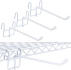 4 Pcs Accessory Hooks for Wire Shelving with Rubber Cover Heavy Duty Metal Hooks for Hanging Kitchen Utensils Wire Shelf Accessories Room Organization (White)