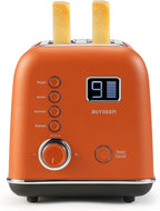 BUYDEEM DT730 Motorized Toaster, 2-Slice Smart Digital Leverless Toaster with LCD Countdown Timer, 9-Shade Settings for Toast, Bagels, Waffles, Muffins