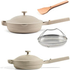 Our Place Always Pan Duo - Standard & Mini Always Pan 2.0 Bundle | Multi-Functional Cookware Set Replaces 20 Pieces | Steam