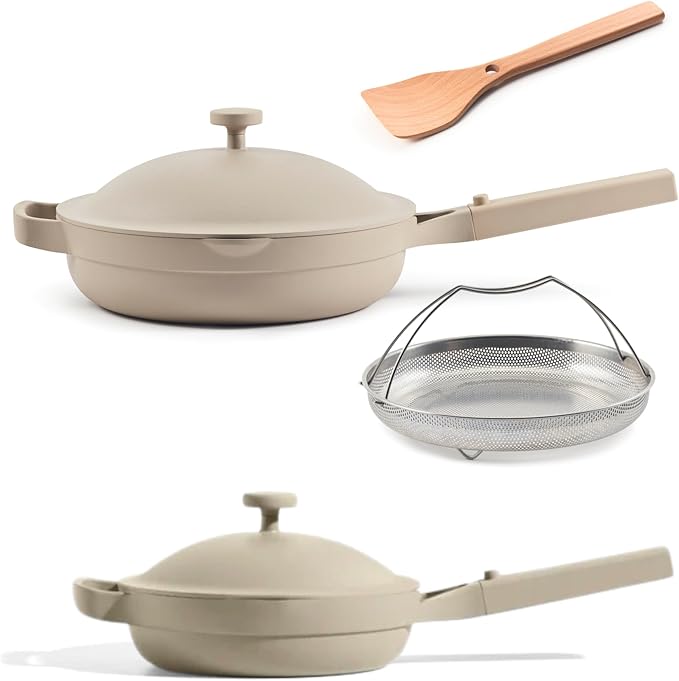 Our Place Always Pan Duo - Standard & Mini Always Pan 2.0 Bundle | Multi-Functional Cookware Set Replaces 20 Pieces | Steam