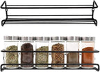 4 Pack Spice Rack Organizer, Wall Mount Spice Rack Organizer,Screw or Adhesive Hanging Spice Rack, Black