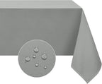 Softalker Rectangle Tablecloth, Waterproof & Stain Resistant Table Cloths Wrinkle Free Fabric Washable 210GSM Polyester Table Cover for Dining/Party/Outdoor - 90 x 156 inch,Light Grey