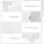HOMCOM Tall Narrow Bathroom Storage Cabinet with Doors and Shelf Adjustability, Freestanding Linen Cabinet with 2 Cabinets and Countertop, White