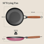 YUTANN Nonstick Frying Pan 10 inch, Ceramic Cast Iron Skillet, Lightweight Pre-seasoned Cast Iron Pan with Detachable Handle, Dishwasher & Oven Safe, Free of PFAS and PFOA