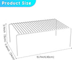 Large(15.7 x 9.4 inch)White Cabinet Storage Shelf Rack Set of 4, Rustproof Metal Wire Kitchen Counter Organizers and Storage, Spice Organization for Cabinet, Plate, Dish, Pantry, Bathroom, Fridge