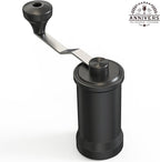 Manual Coffee Grinder Hand Coffee Bean Grinder Burr Grinder, Adjustable Coarseness Ceramic Burr Glass Jar Stainless Steel Crank Brush, for Espresso French Press Drip, Moulin à Café Manuel