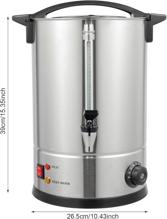 Coffee Urn, 80 Cup Coffee Percolator Commercial Coffee Maker, 12L Dual Wall Stainless Steel Coffee Maker Hot Water Beverage Dispenser Electric Coffee Urn For Catering, Wedding, Party