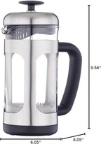 Easyworkz Stainless Steel French Press 12 oz Coffee Tea Maker with Soft Grip Handle