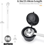 Long Handle Coffee Scoop: 8.3 Inch 18/8 Stainless Steel 1 Tablespoon Metal Measuring Spoon Tbsp Scoop for Coffee Beans, Grounds Coffee, Coffee Powder, Tea, Tall Jars (1Tbsp/15ml)