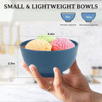Wheat Straw Bowls, 10 OZ Snack Bowl Set of 8, Unbreakable Small Bowl, Alternative Plastic Bowls Reusable for Snack, Dessert and Appetizer, Microwave and Dishwasher Safe (Multicolor)