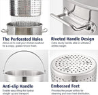 ARC 40QT Seafood Boiling Kit, 200,000BTU Propane Burner And Stainless Steel Crawfish Boil Pot w/Basket and Steamer Rack, For Outdoors Cooking and Steaming, Large Turkey Fryer, Lobster Shrimp Pot