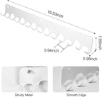 2 Pack White Wall Mount Key Hook Holder - No Drill Key Rack & Coat Hooks for Kitchen, Living Room, Office, Bathroom