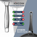 Kikcoin Ceramic Nonstick Frying Pan Skillets - 3 Sizes Omelette Pans for Healthly Cooking, 8+9.5+11 Inch Egg Pan with Stay Cool Handle, Free of PFAS PFOA PTEE, Oven/Dishwasher Safe for Busy Kitchen